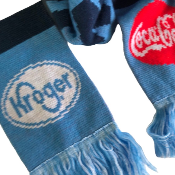 Tennessee Titans Blue Scarf Fan Gear Coke Coca-Cola Kroger Advertising Fringe - Picture 2 of 5